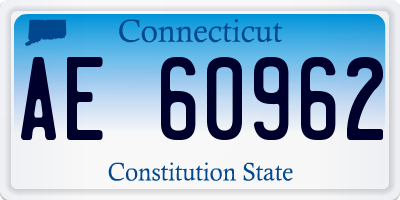 CT license plate AE60962