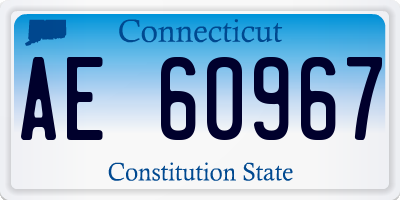 CT license plate AE60967