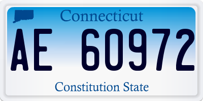 CT license plate AE60972
