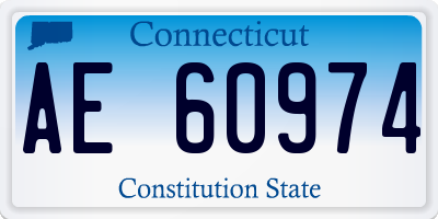CT license plate AE60974