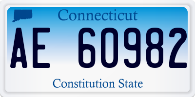 CT license plate AE60982