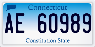 CT license plate AE60989