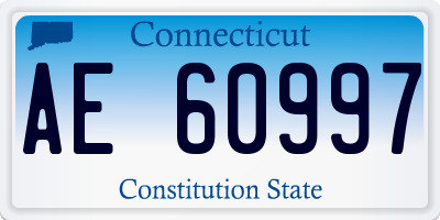 CT license plate AE60997