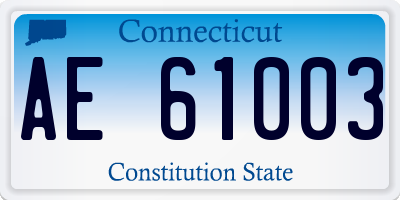 CT license plate AE61003