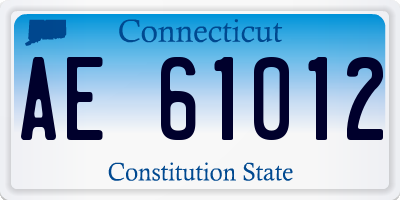 CT license plate AE61012