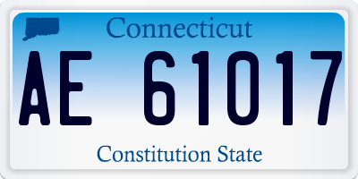 CT license plate AE61017