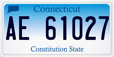 CT license plate AE61027