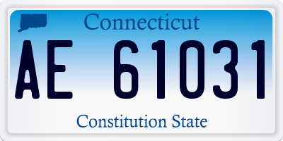 CT license plate AE61031