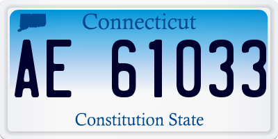 CT license plate AE61033