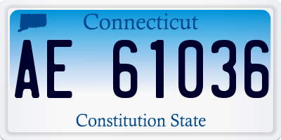 CT license plate AE61036