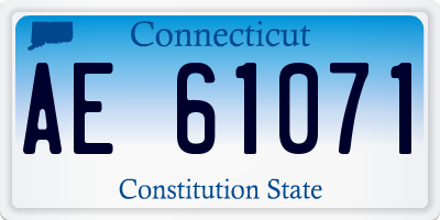 CT license plate AE61071