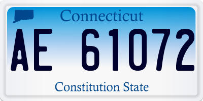 CT license plate AE61072