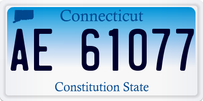 CT license plate AE61077