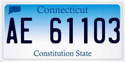 CT license plate AE61103