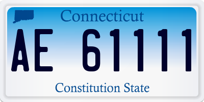 CT license plate AE61111
