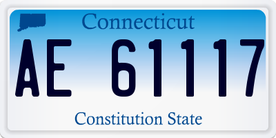 CT license plate AE61117