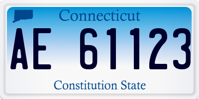 CT license plate AE61123
