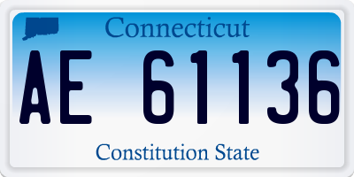CT license plate AE61136