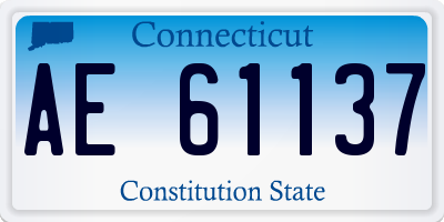 CT license plate AE61137