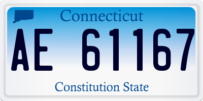CT license plate AE61167
