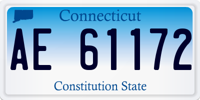 CT license plate AE61172