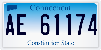CT license plate AE61174
