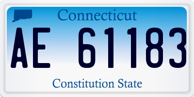 CT license plate AE61183