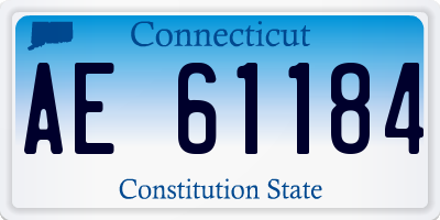 CT license plate AE61184