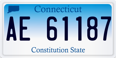 CT license plate AE61187
