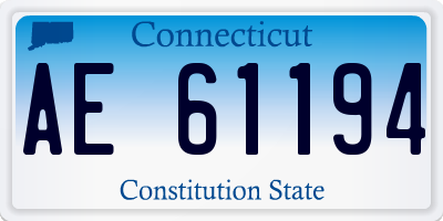 CT license plate AE61194