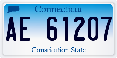 CT license plate AE61207