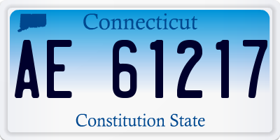CT license plate AE61217