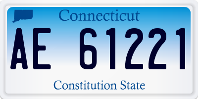 CT license plate AE61221