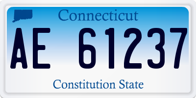 CT license plate AE61237