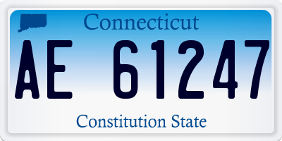 CT license plate AE61247