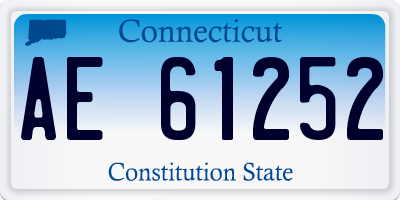 CT license plate AE61252