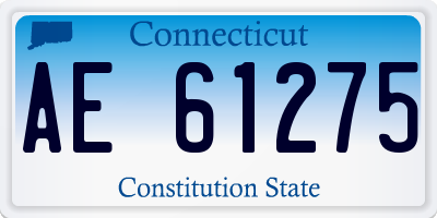 CT license plate AE61275