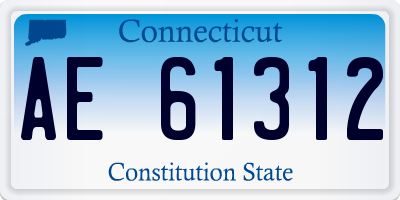 CT license plate AE61312