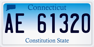 CT license plate AE61320