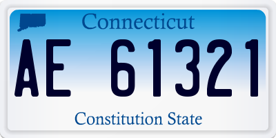 CT license plate AE61321