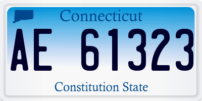CT license plate AE61323