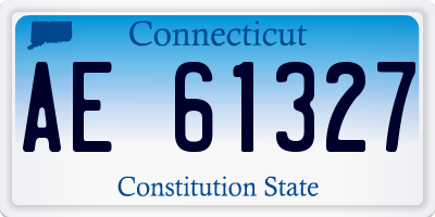 CT license plate AE61327