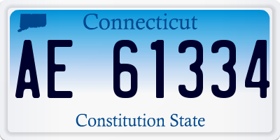 CT license plate AE61334
