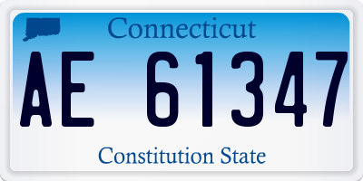 CT license plate AE61347
