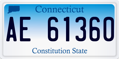 CT license plate AE61360