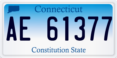 CT license plate AE61377