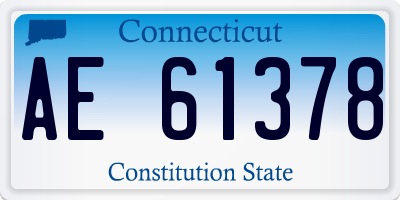 CT license plate AE61378