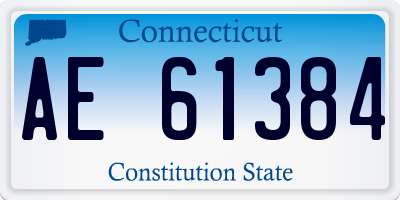 CT license plate AE61384