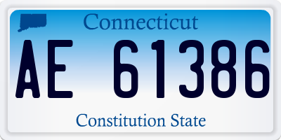 CT license plate AE61386