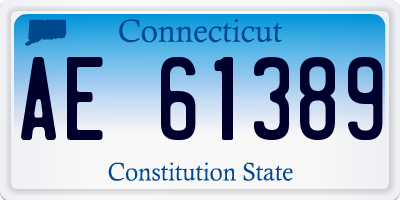 CT license plate AE61389